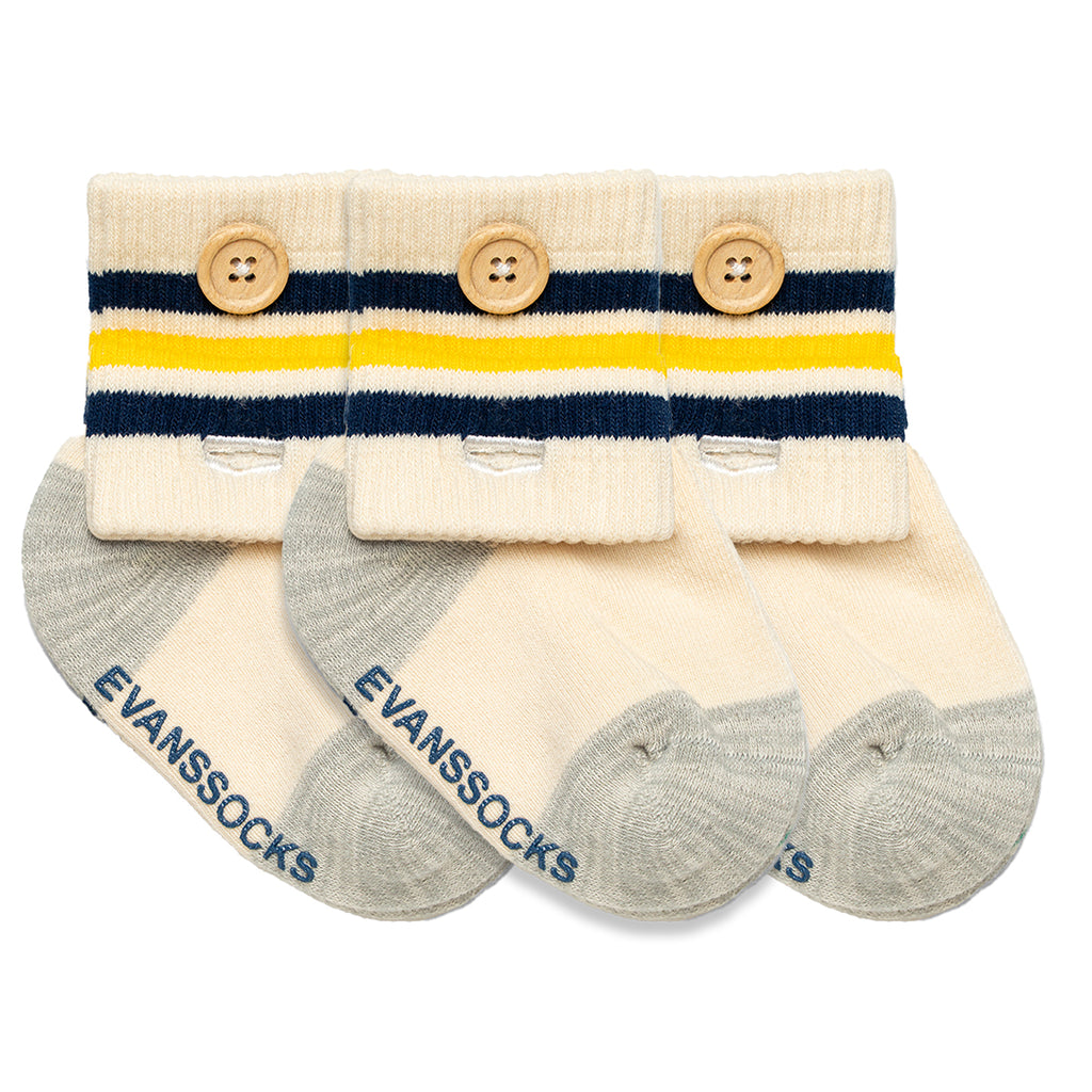 Everyday Crew - Baby 3 Pack | Varsity Blue & Gold