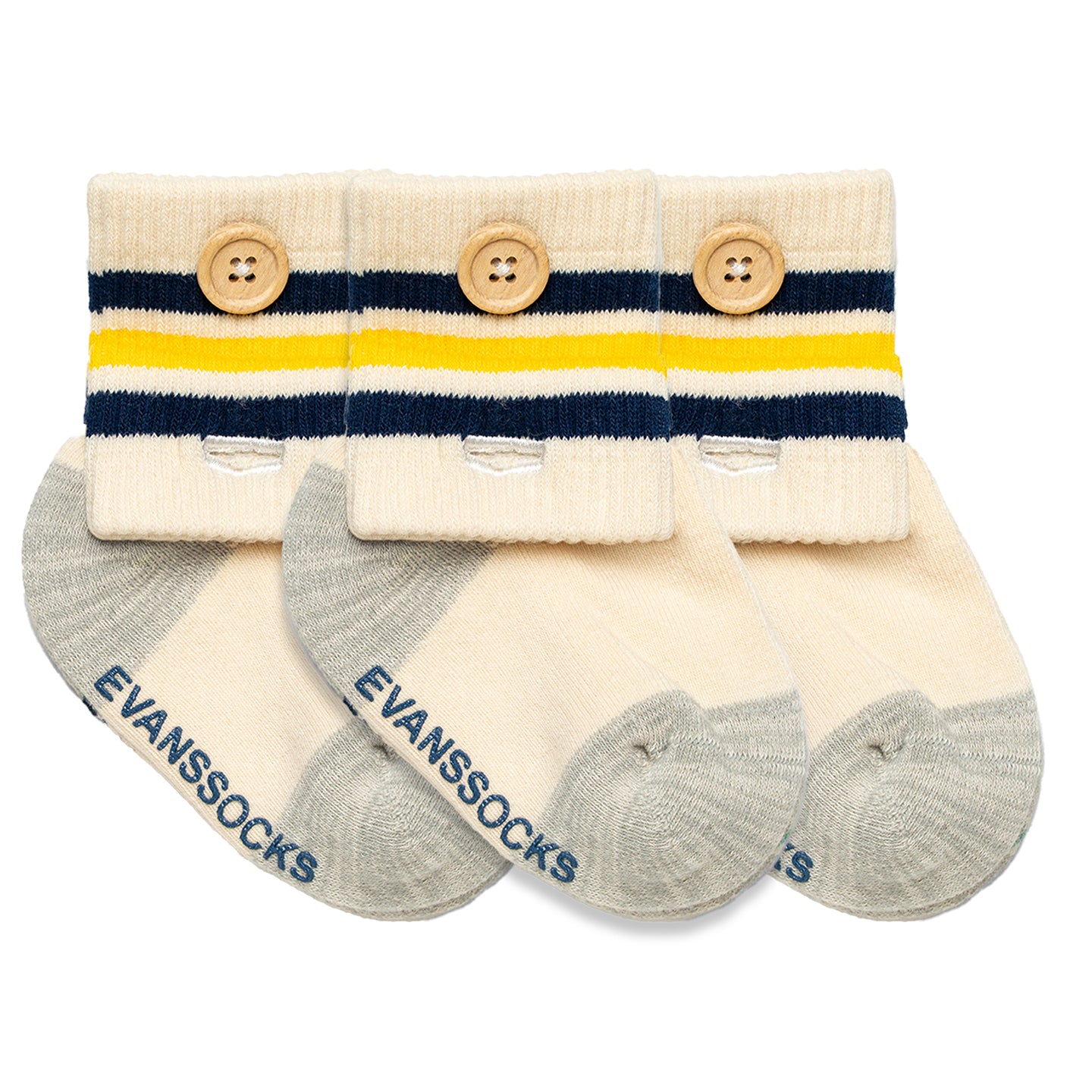 Everyday Crew - Baby 3 Pack | Varsity Blue & Gold