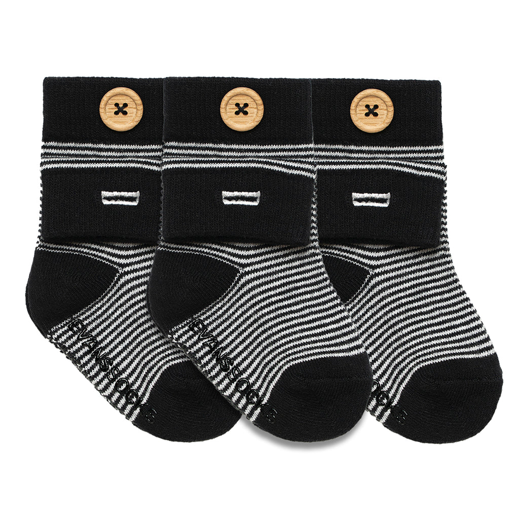 Dress Crew - Baby 3 Pack | Black and White Stripes