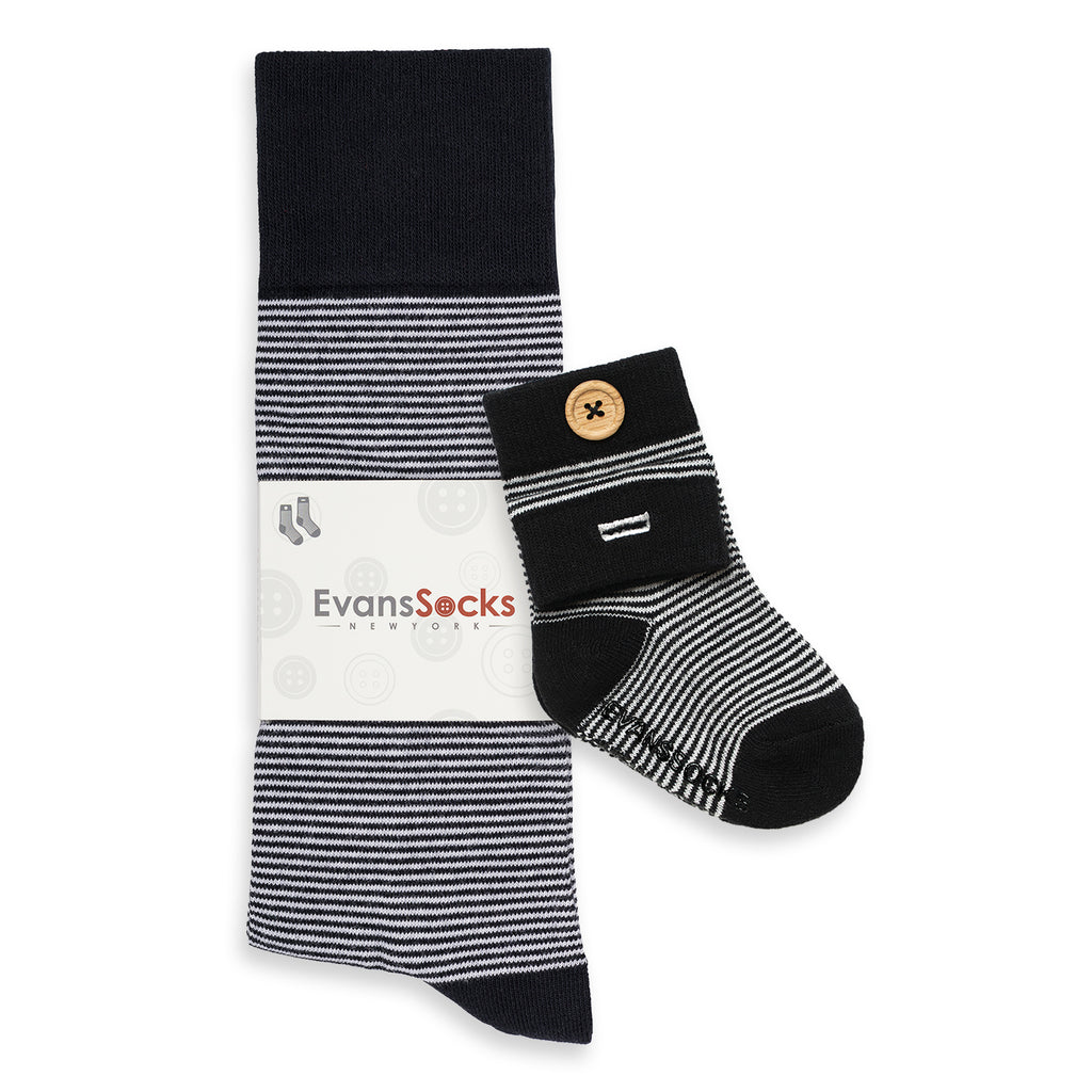 Everyday Crew - Big and Little Pack (Baby) | Black & White Stripes