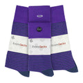 Dress Crew - 3 Pack | Violet & Black Stripes